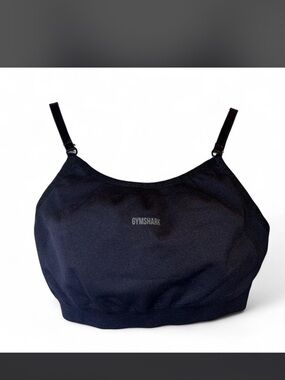 Gymshark Black Seamless Sports Bra Adjustable Straps Logo Band